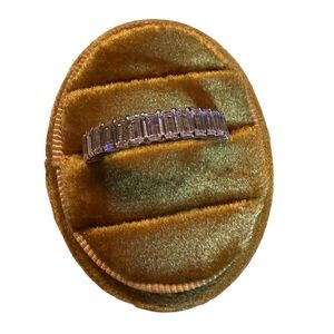 Elegant Pink Moissanite Baguette Band Ring